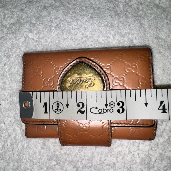 Gucci Key case holder GG pink metallic Leather heart Guccissima enamel - Picture 10 of 10